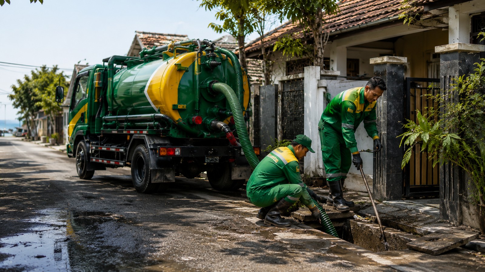 Penanganan saluran mampet di Indramayu